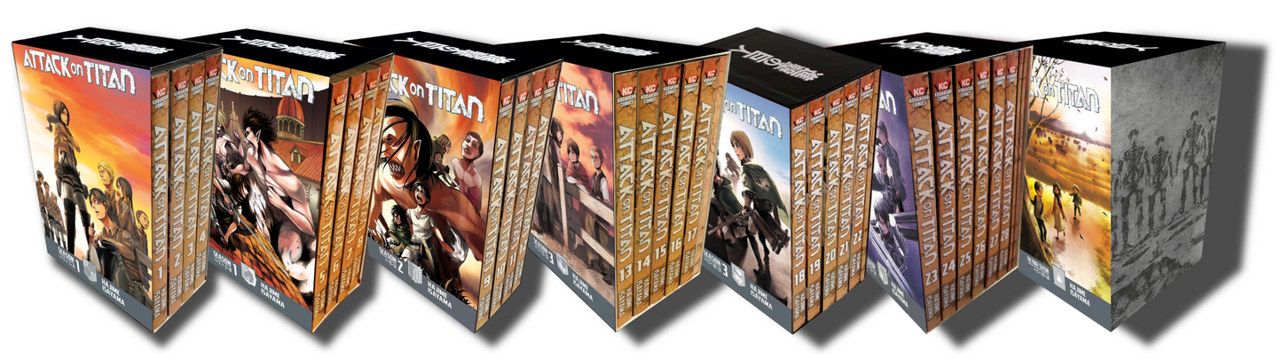 Attack on Titan Box Sets 1-7: Volumes 1-34 with Premium